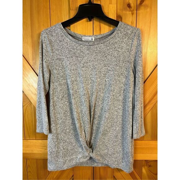 89th & Madision Women's Top Gray Size Small Front Twist (0919) - Picture 1 of 5